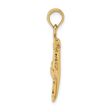 10K Yellow Gold 10K 2-D Gecko Charm