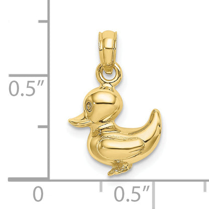 10K Yellow Gold 10K 3-D Duckling Charm