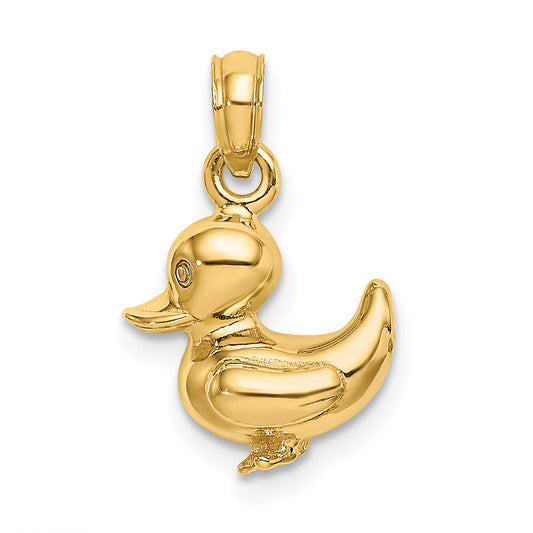 10K Yellow Gold 10K 3-D Duckling Charm