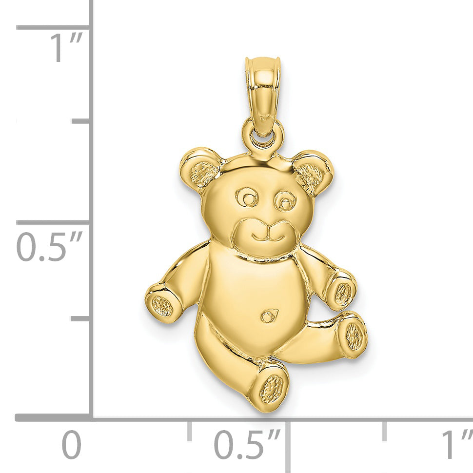 10K Yellow Gold Reversible Teddy Bear Charm