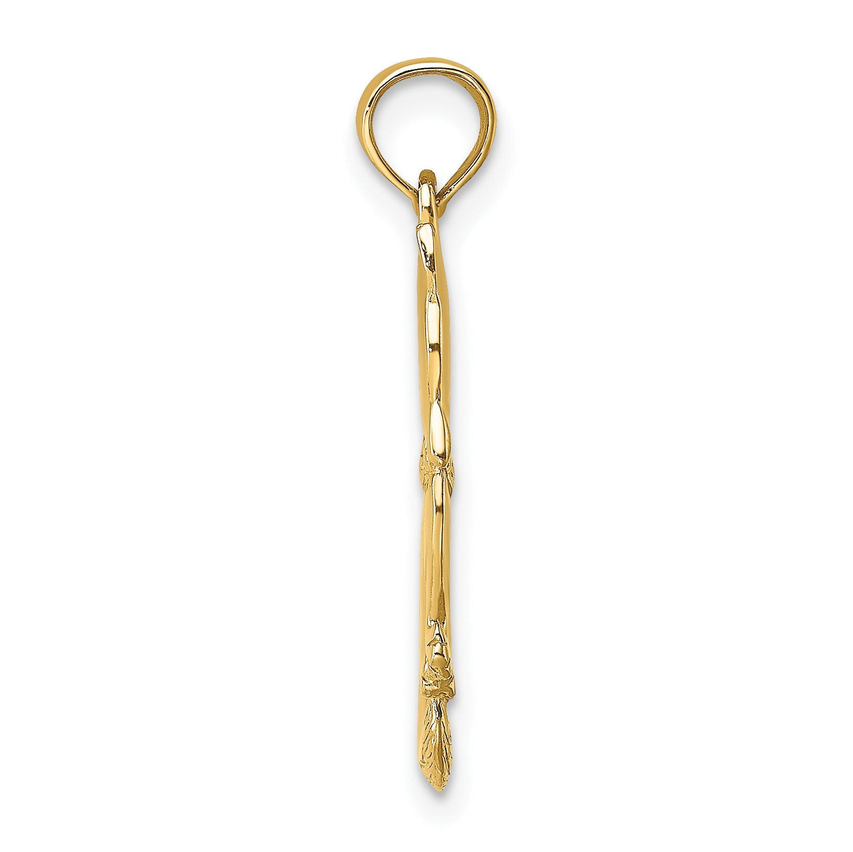 10K Yellow Gold 10K 3-D Polished Sitting Cat W/Bow Charm