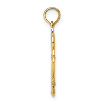 10K Yellow Gold 10K 3-D Polished Sitting Cat W/Bow Charm