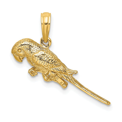 10K Yellow Gold 10K 3-D Parrot Charm
