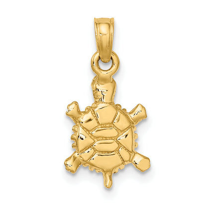 10K Yellow Gold 10K 3-D Polished Land Turtle Charm
