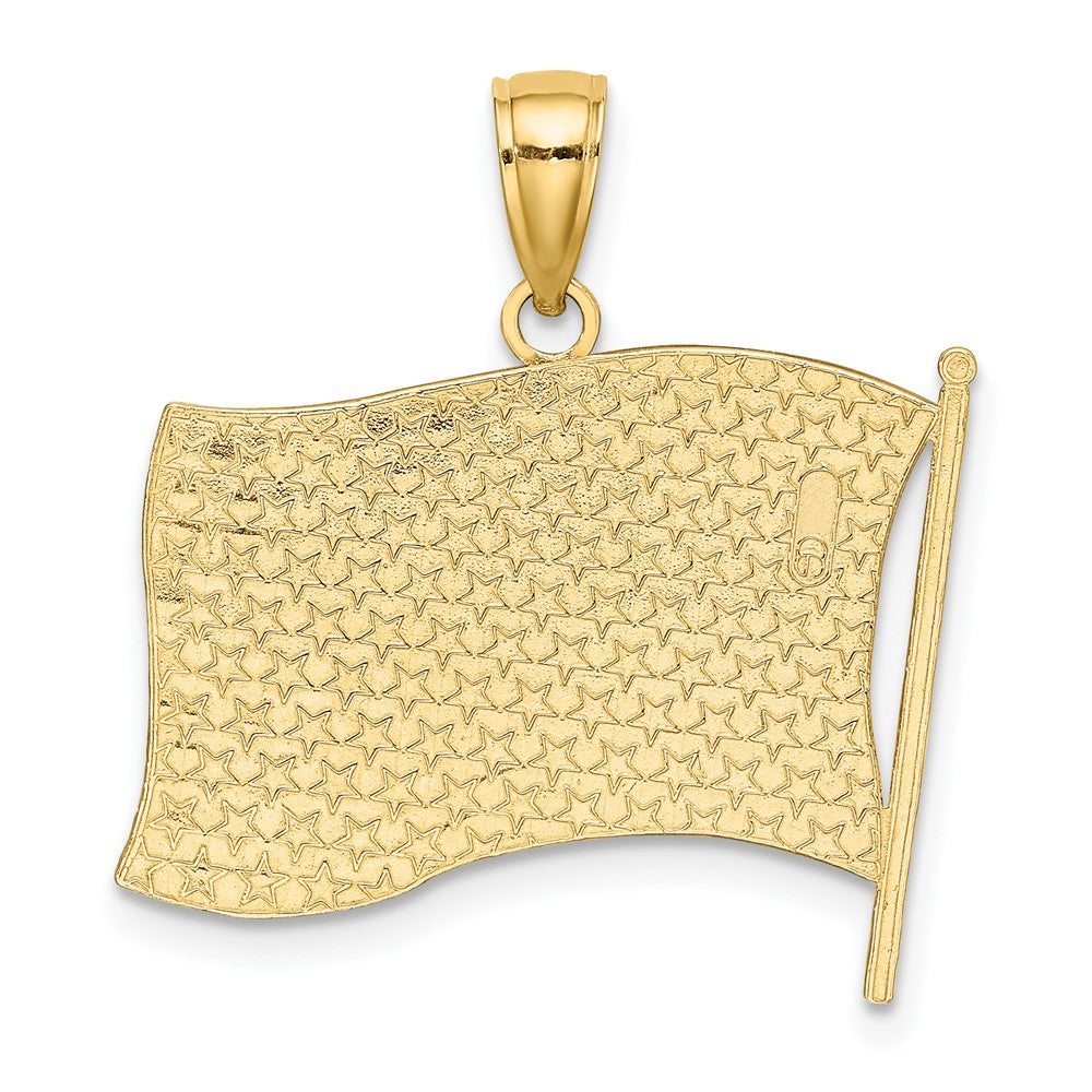 10K Yellow Gold 10K W/ Enamel American Flag Charm