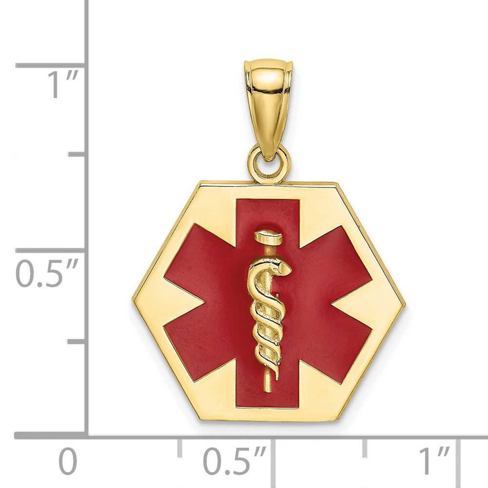 10K Yellow Gold Enameled Medical Disc Pendant