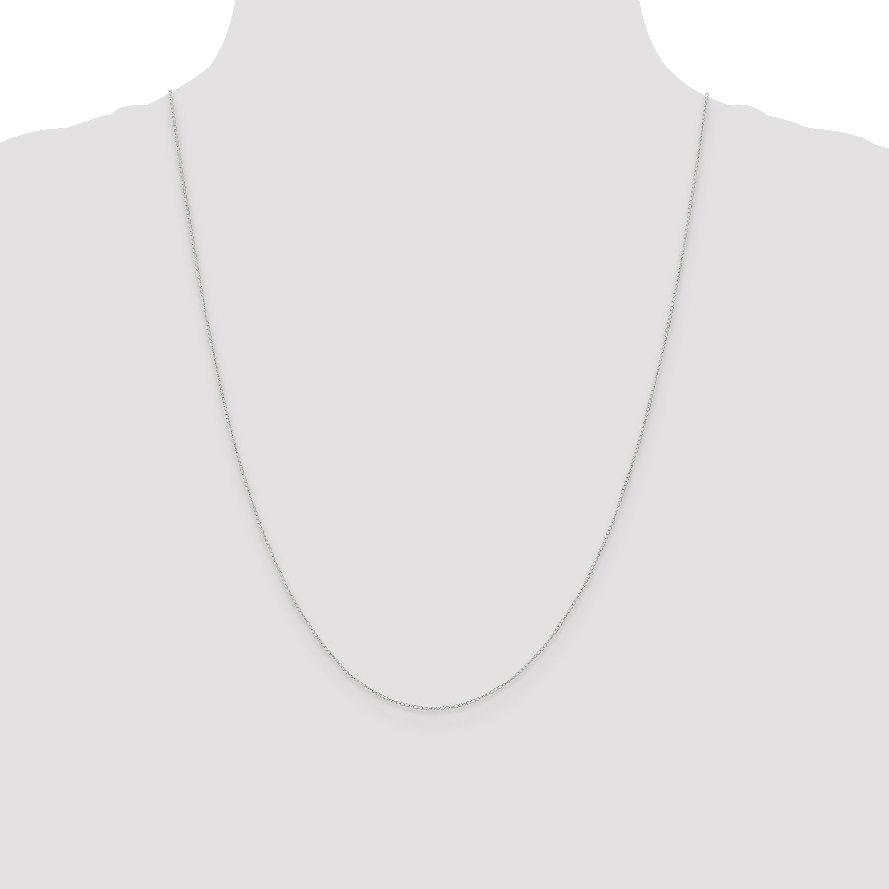 10K White Gold .42mm Carded Curb Chain