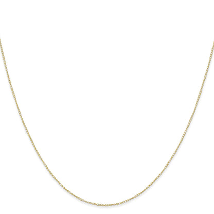 24 Inch 10K Yellow Gold .42mm Carded Curb Chain Necklace