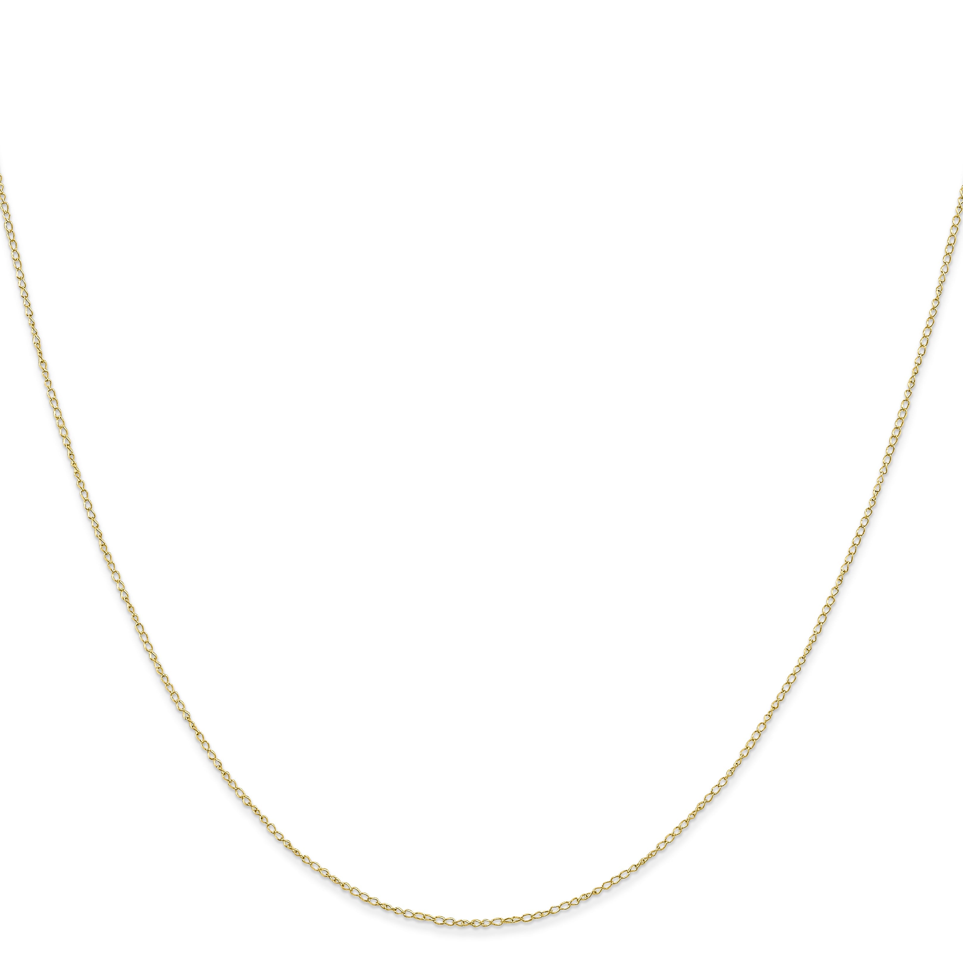 18 Inch 10K Yellow Gold .42mm Carded Curb Chain Necklace