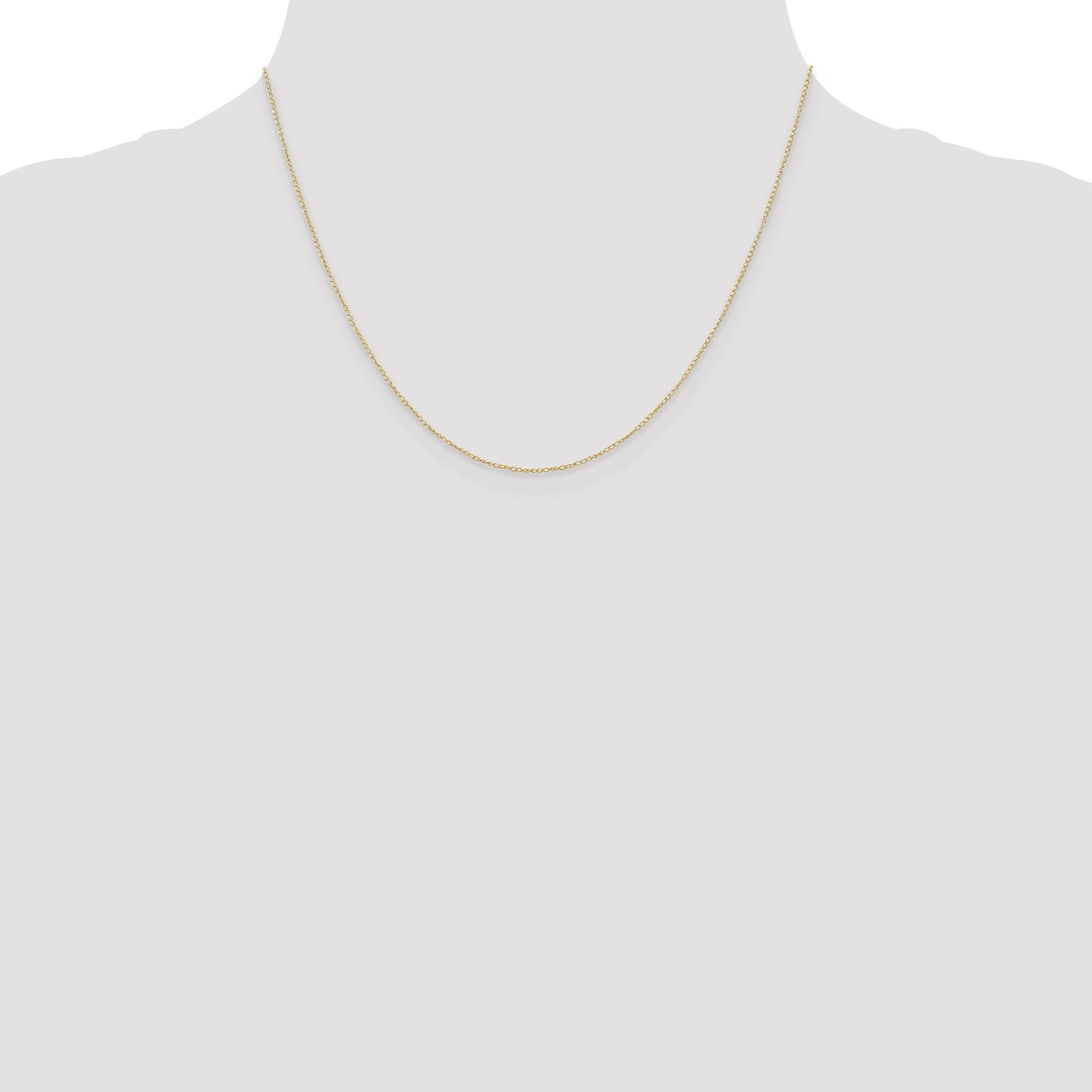 18 Inch 10K Yellow Gold .42mm Carded Curb Chain Necklace