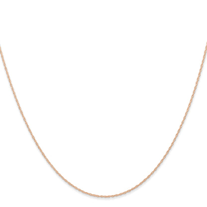 10K Rose Gold .6 mm Carded Cable Rope Chain