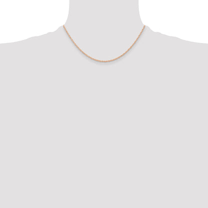 10K Rose Gold .6 mm Carded Cable Rope Chain