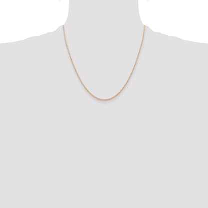 10K Rose Gold .6 mm Carded Cable Rope Chain