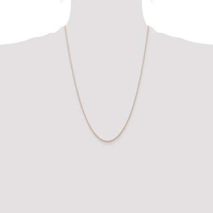 10K Rose Gold .6 mm Carded Cable Rope Chain