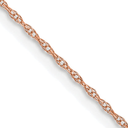 10K Rose Gold .6 mm Carded Cable Rope Chain