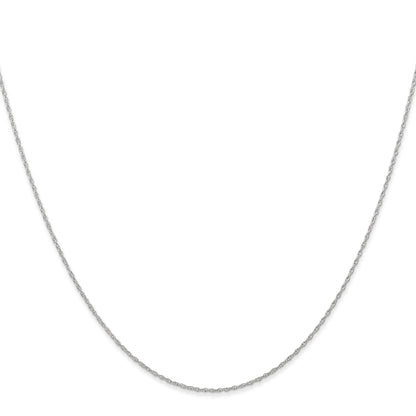 10K White Gold .6 mm Carded Cable Rope Chain