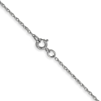 10K White Gold .6 mm Carded Cable Rope Chain