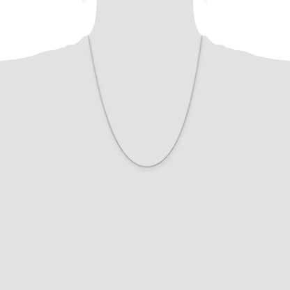 10K White Gold .6 mm Carded Cable Rope Chain