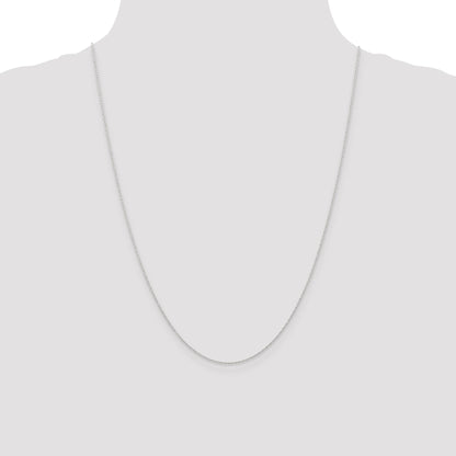 10K White Gold .6 mm Carded Cable Rope Chain