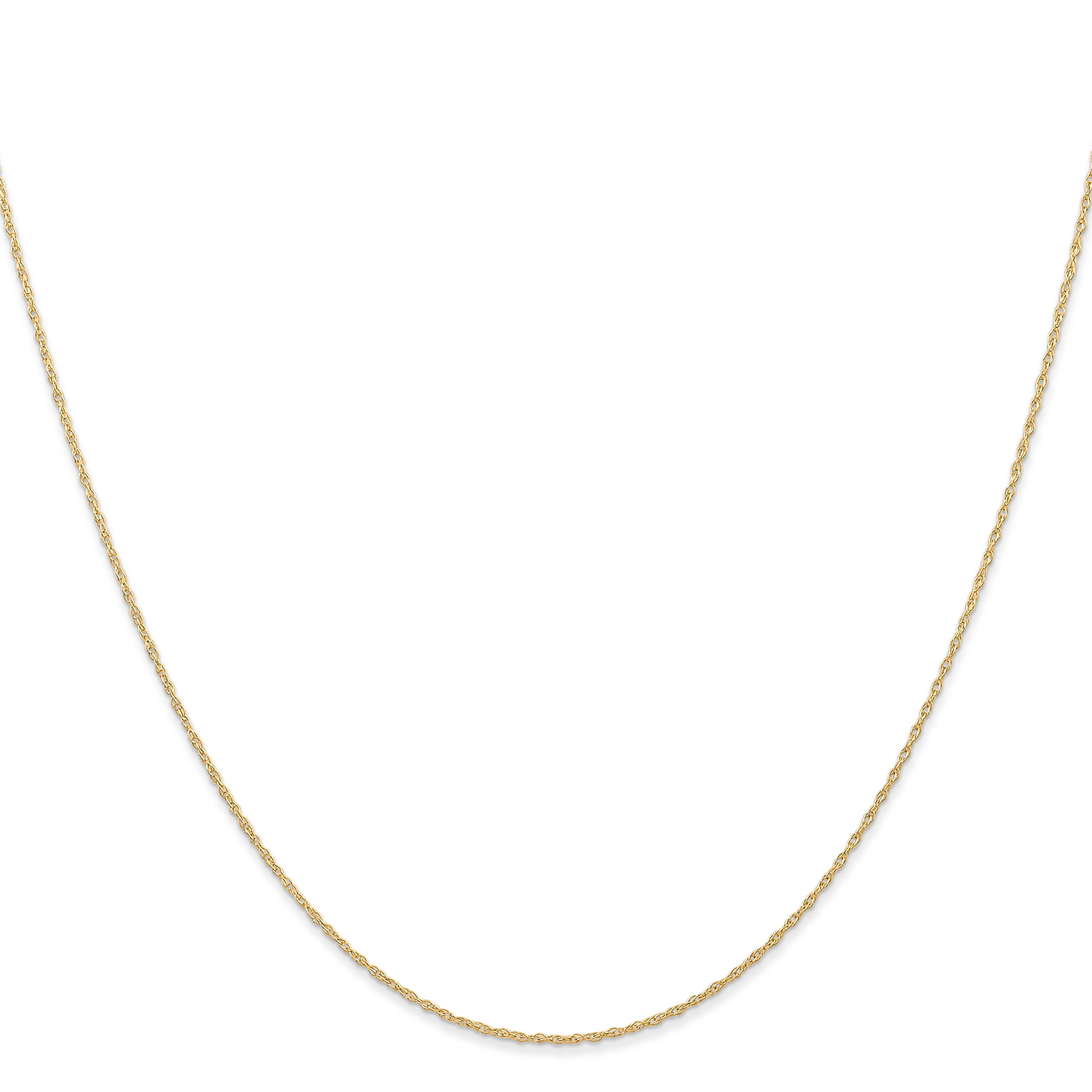 16 Inch 10K Yellow Gold .6 mm Carded Cable Rope Chain Necklace