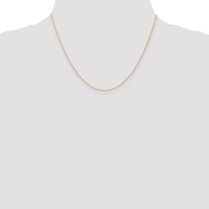 18 Inch 10K Yellow Gold .6 mm Carded Cable Rope Chain Necklace