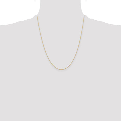 22 Inch 10K Yellow Gold .6 mm Carded Cable Rope Chain Necklace