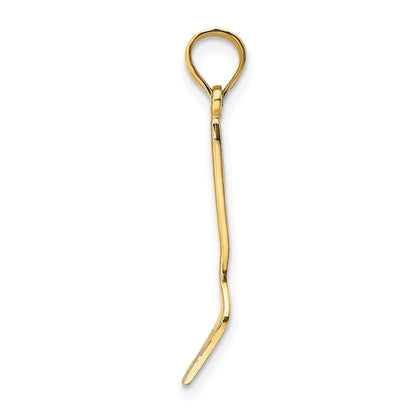 10K Yellow Gold 10K W/ Black Enamel 3-D Table Fork Charm