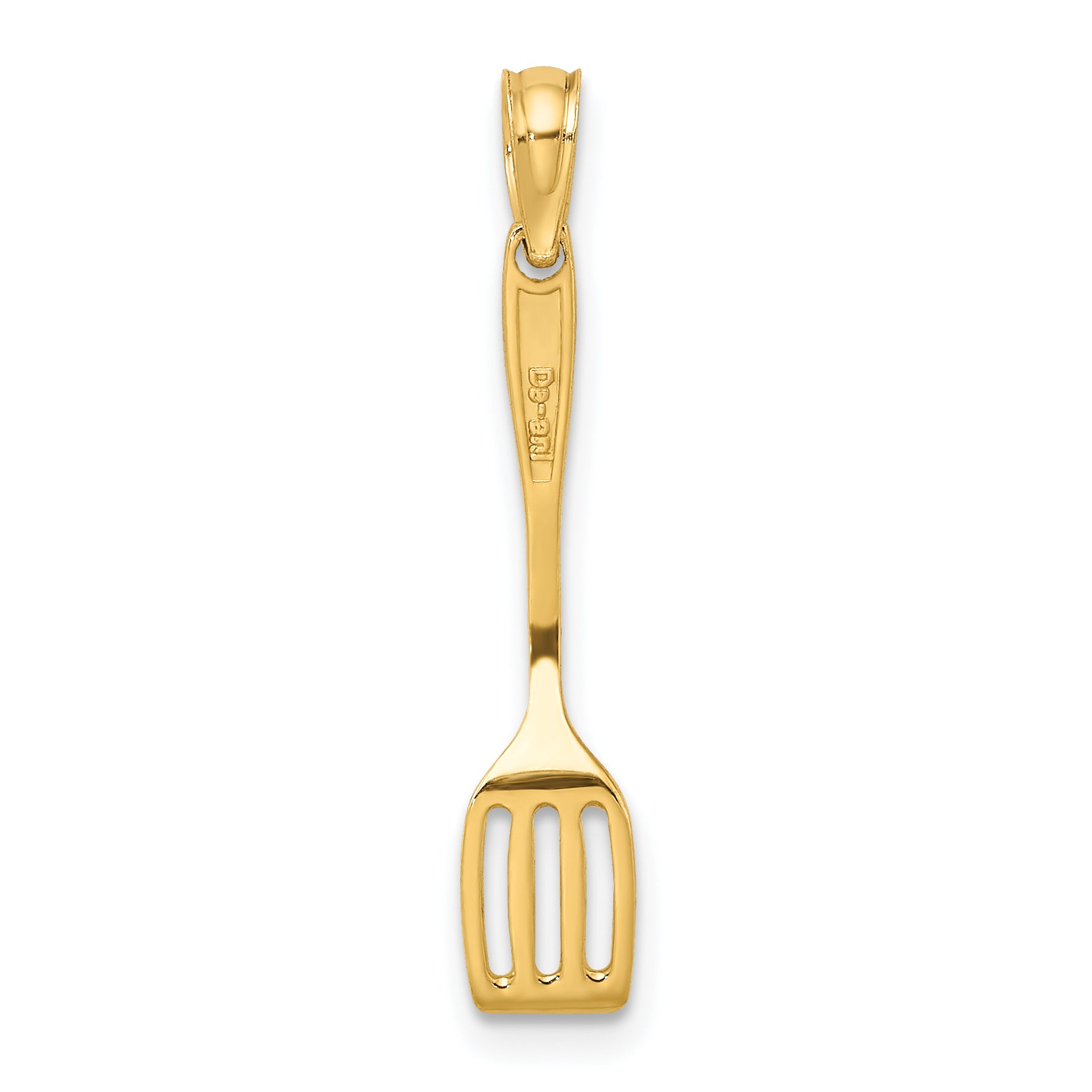 10K Yellow Gold 10K W/ Black Enamel 3-D Spatula Charm