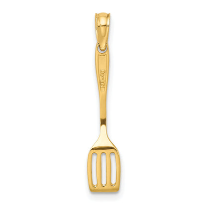 10K Yellow Gold 10K W/ Black Enamel 3-D Spatula Charm