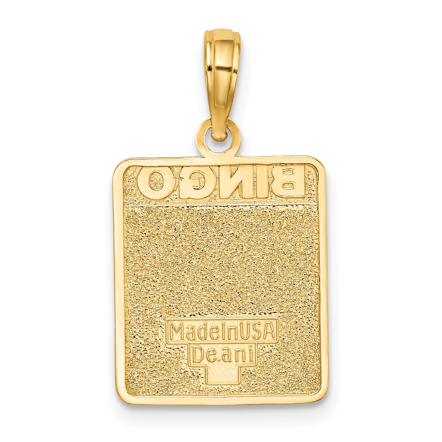 10K Yellow Gold 10K W/ Enamel Bingo Card Charm