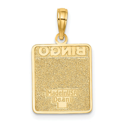 10K Yellow Gold 10K W/ Enamel Bingo Card Charm