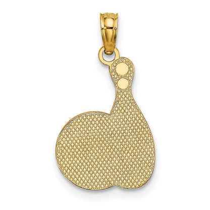 10K Yellow Gold 10K Enamel Bowling Ball And Pin Charm