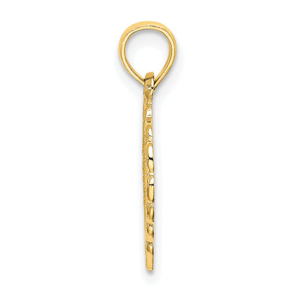 10K Yellow Gold 10K Heart W/ Lace Trim Charm