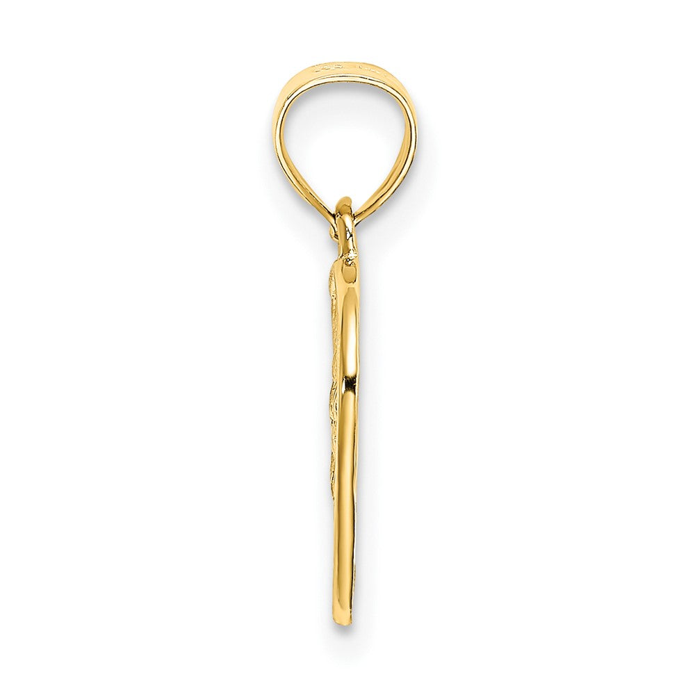 10K Yellow Gold 10K Cut-Out Textured Woven Heart Charm