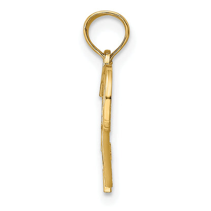 10K Yellow Gold 10K Flat Two Hearts Intertwined Charm