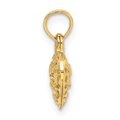 10K Yellow Gold 10K 3-D And D/C Mini Puffed Heart Charm