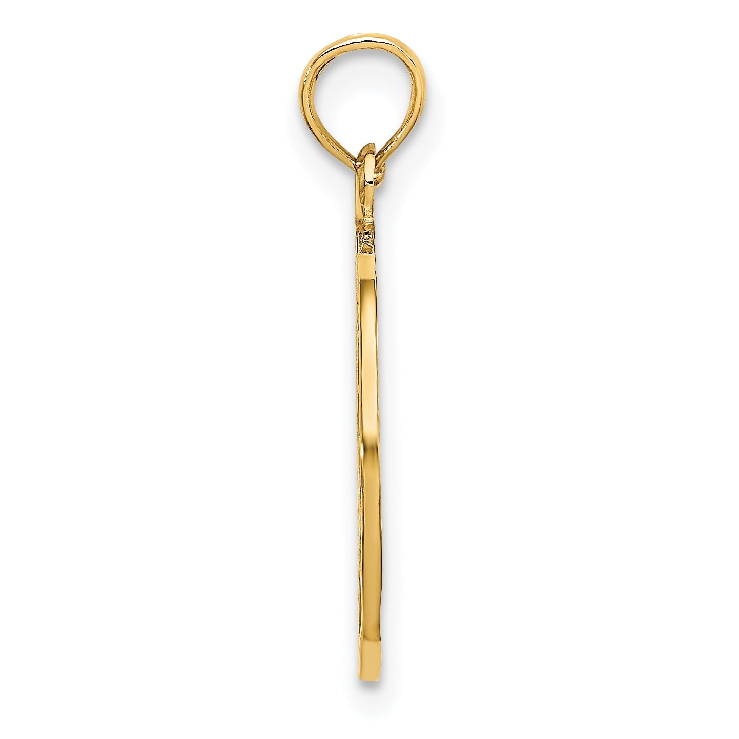 10K Yellow Gold 10K Flat Textured Peace Sign Charm