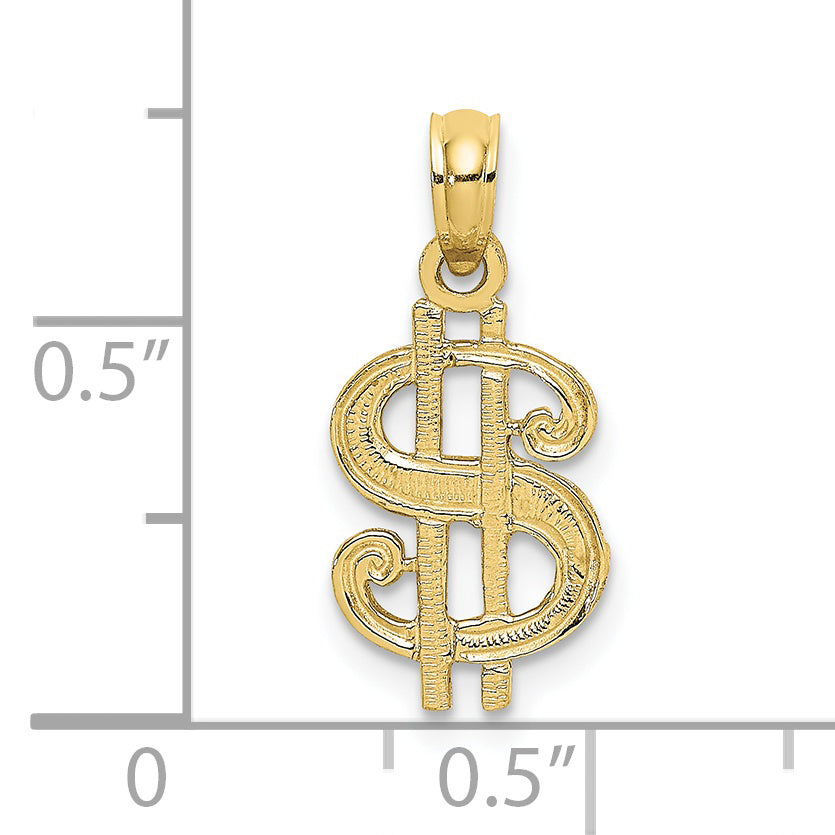 10K Yellow Gold 10K Dollar Sign Charm