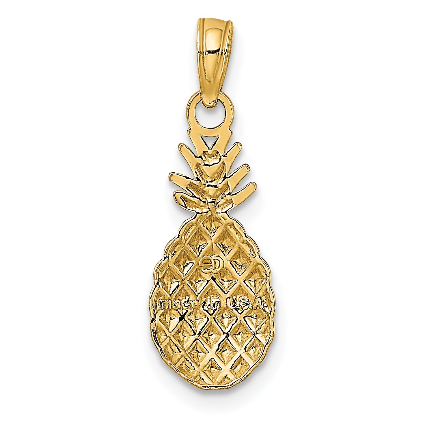 10K Yellow Gold 10K Textured Pineapple Charm