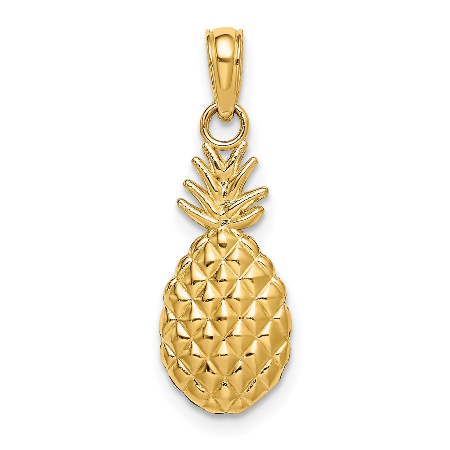 10K Yellow Gold 10K Textured Pineapple Charm