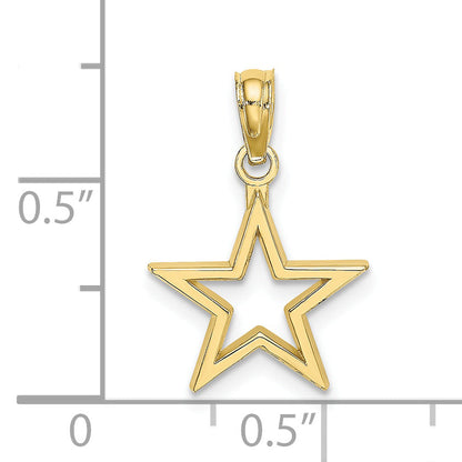 10K Yellow Gold Cut-Out Star Charm