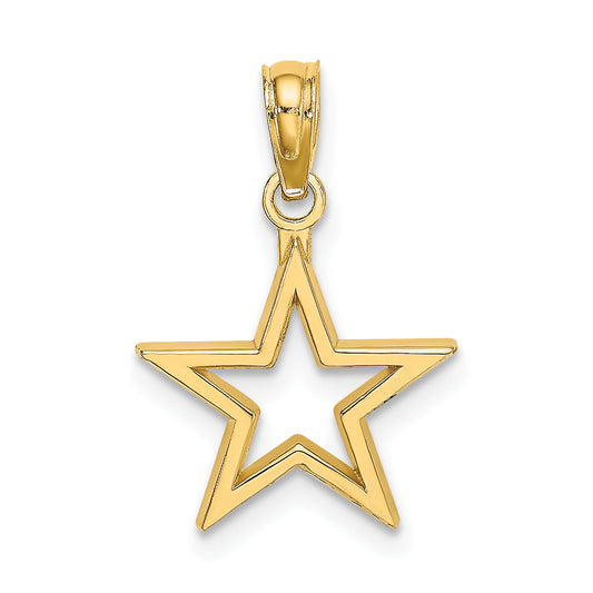 10K Yellow Gold Cut-Out Star Charm