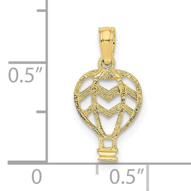 10K Yellow Gold 10K Cut-Out Flat Hot Air Balloon Charm