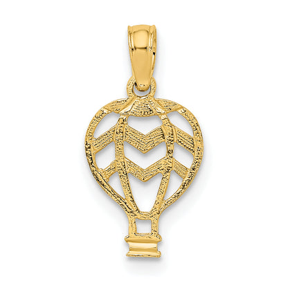 10K Yellow Gold 10K Cut-Out Flat Hot Air Balloon Charm