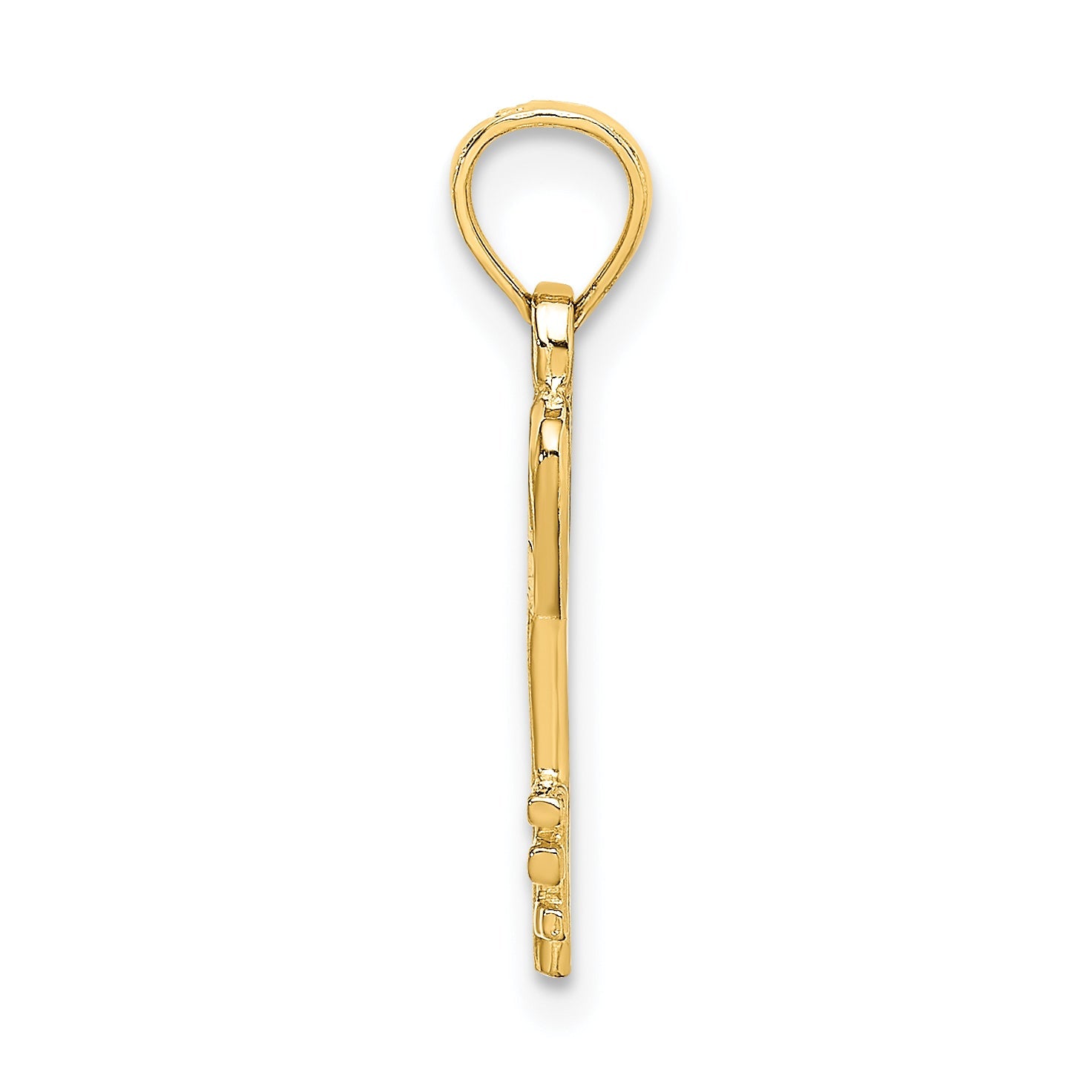 10K Yellow Gold Key W/ Heart Charm
