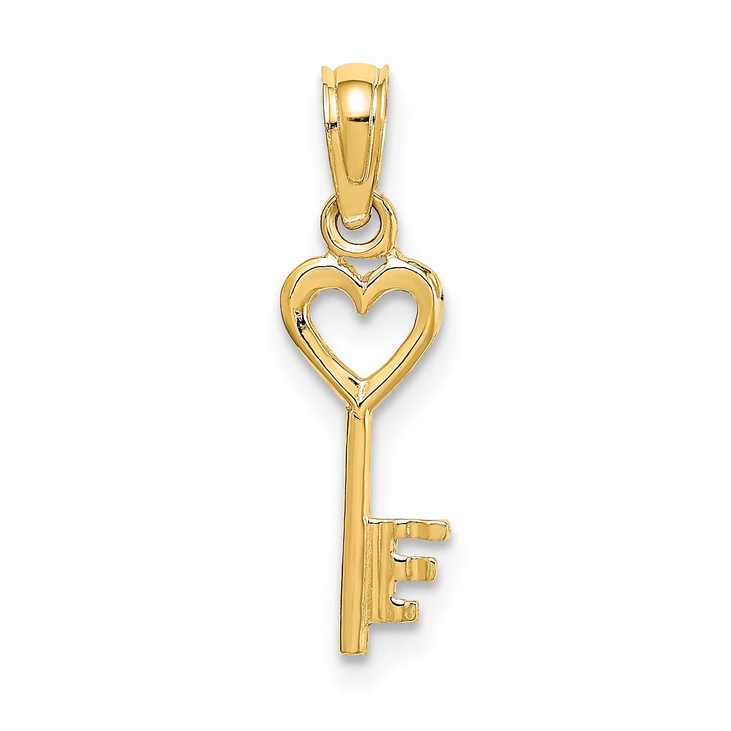10K Yellow Gold Key W/ Heart Charm