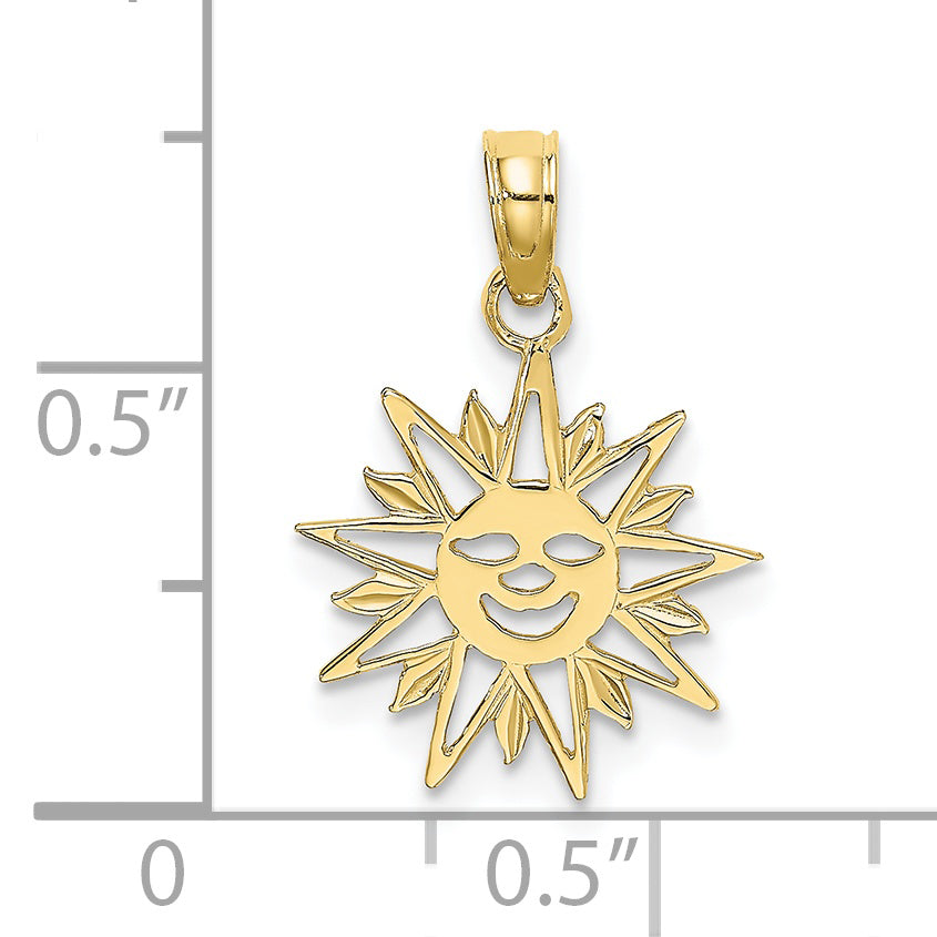 10K Yellow Gold 10K Smiling Sun Charm