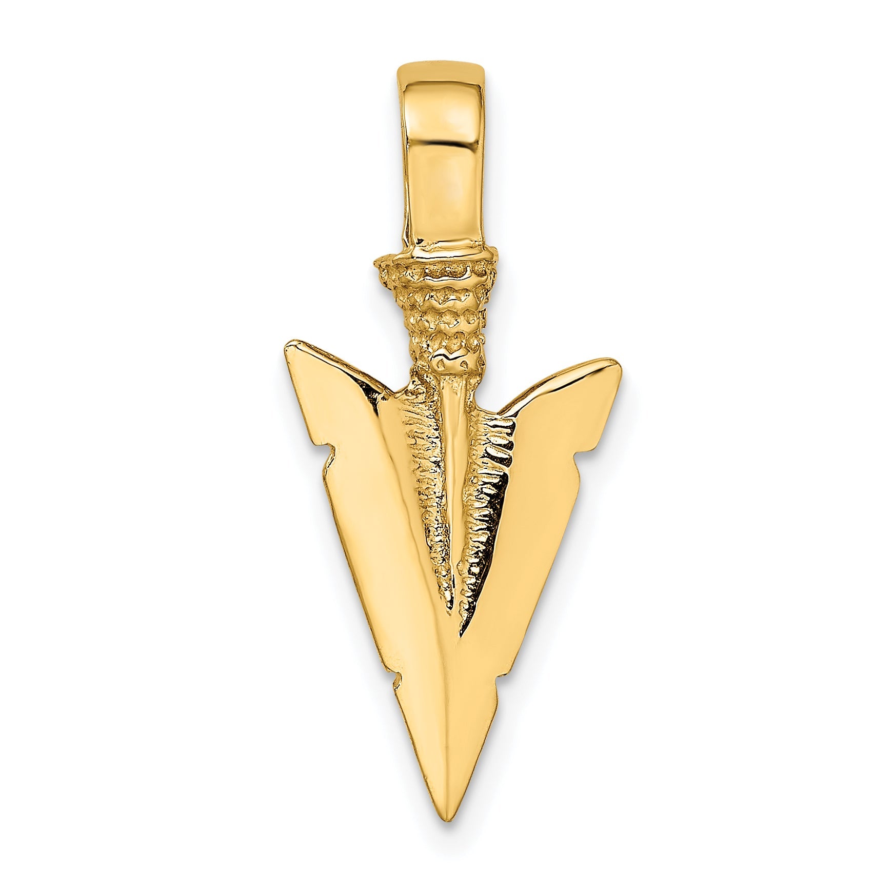 10K Yellow Gold 10K 3-D Arrowhead Charm