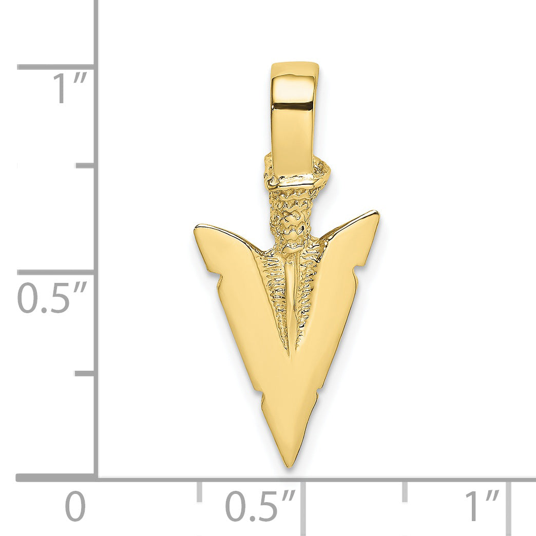 10K Yellow Gold 10K 3-D Arrowhead Charm