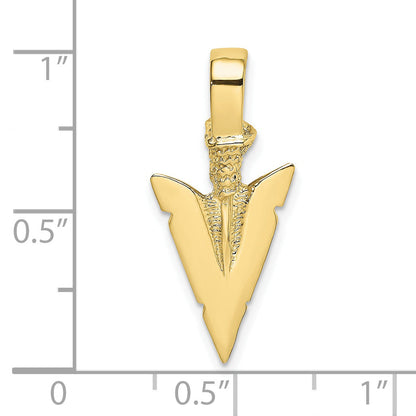 10K Yellow Gold 10K 3-D Arrowhead Charm